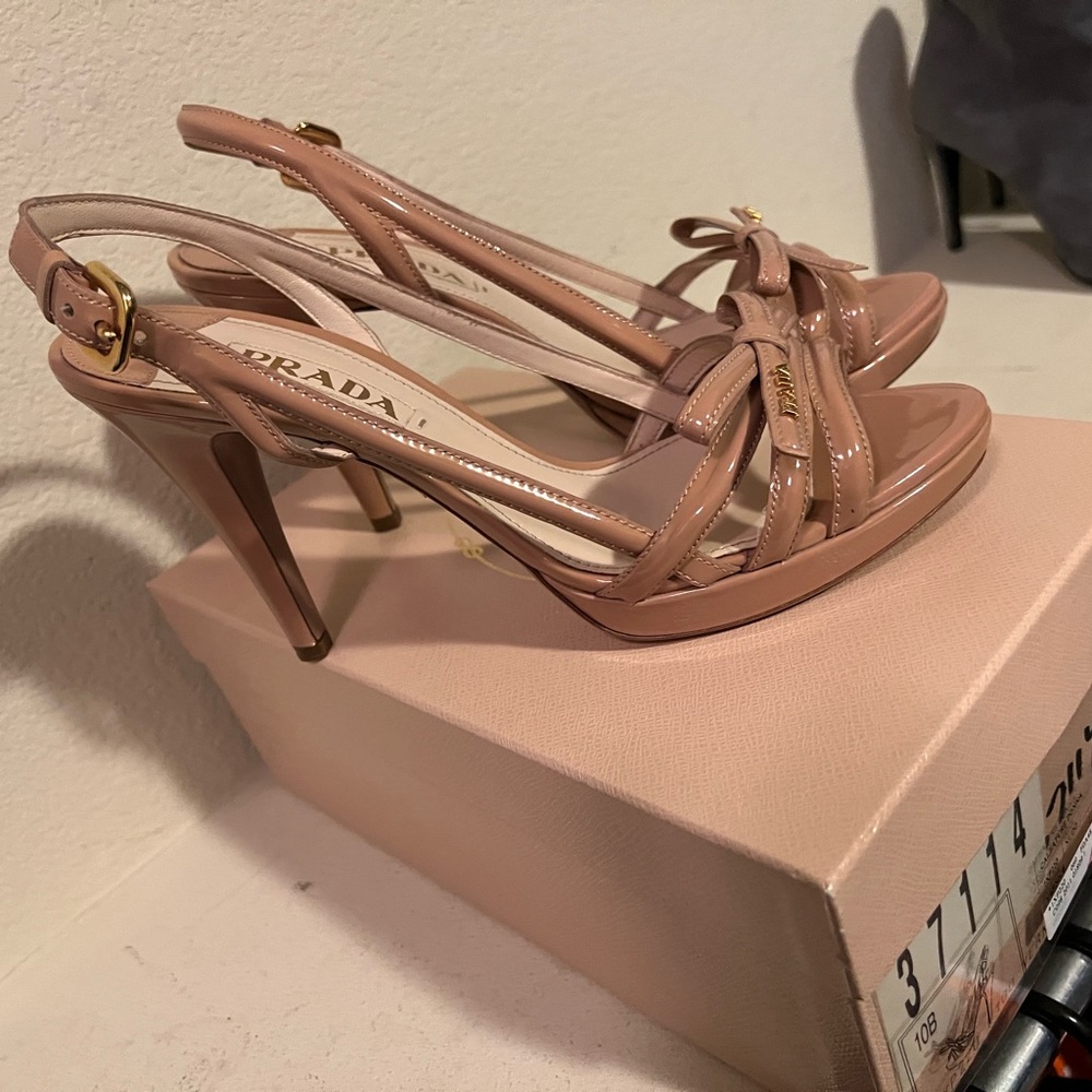 Prada Women's Nude Strappy Heels
